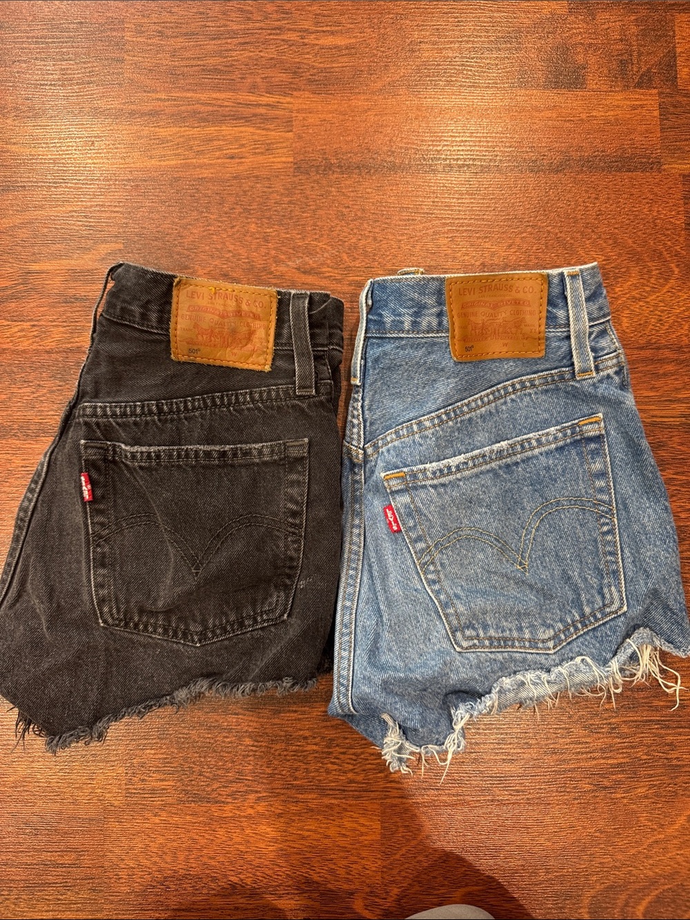 Levi's Black & Blue Denim Cutoff Shorts Bundle
